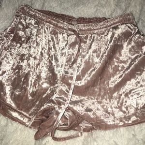 Baby Pink Velvet shorts